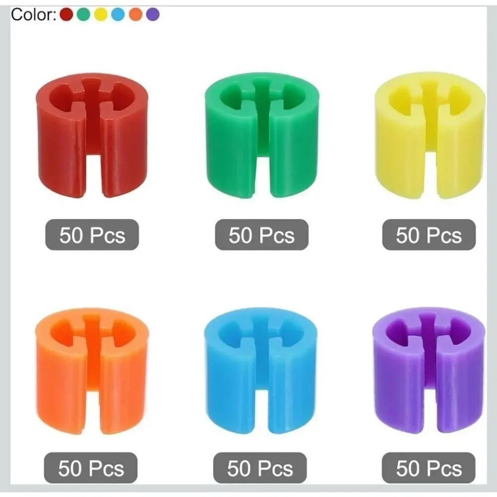 Clothes Hanger Markers 300 pcs, Blank Tags Fit 3.5mm Rod for Garment Color Codin